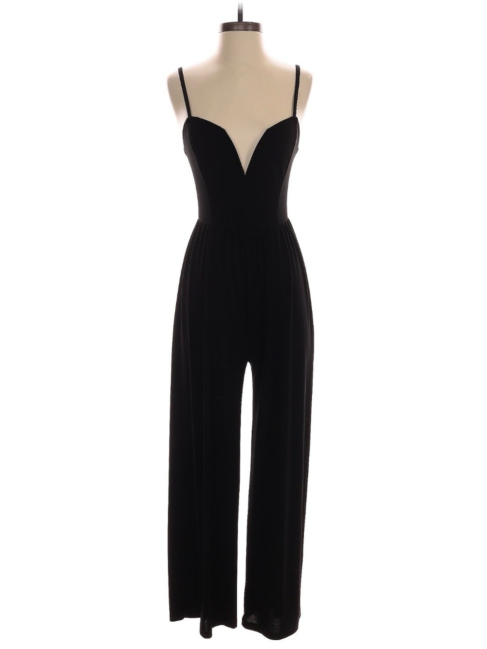 Express Black Spaghetti-Strap Wide-Leg Jumpsuit